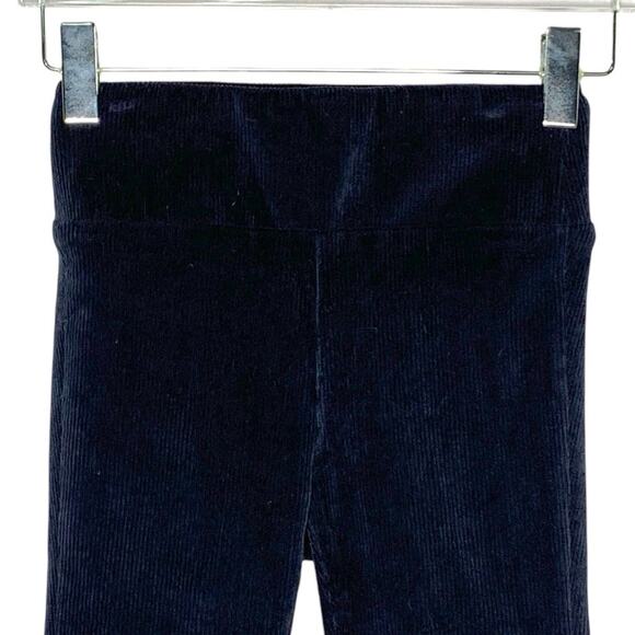 SPRWMN XS Black Corduroy Ankle Flare Pants Pull On Stretch High Rise - Picture 5 of 10